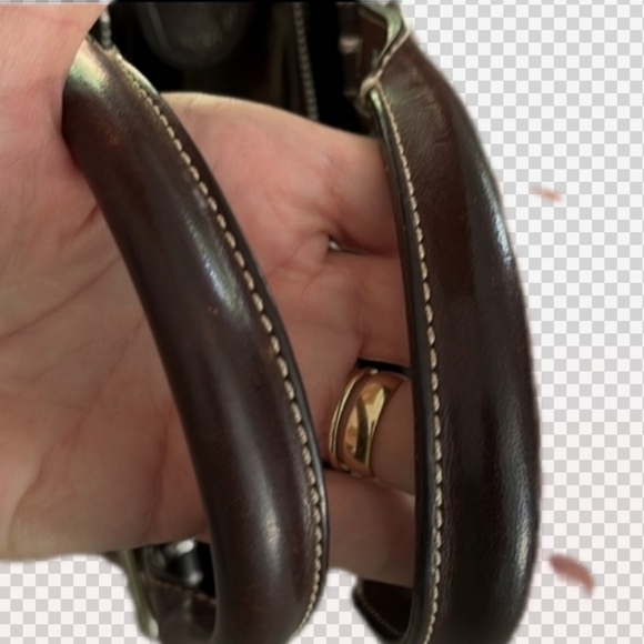 DOONEY & BOURKE All Weather Pebbled Leather Satchel in Dark Chocolate Brown - Picture 4 of 12